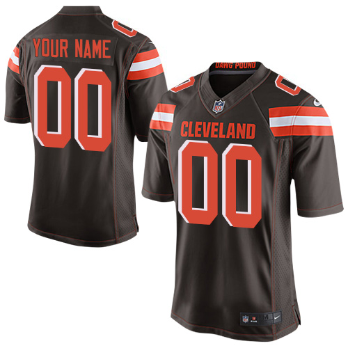 Men's Elite Nike Jersey Brown Home - Customized NFL Cleveland Browns